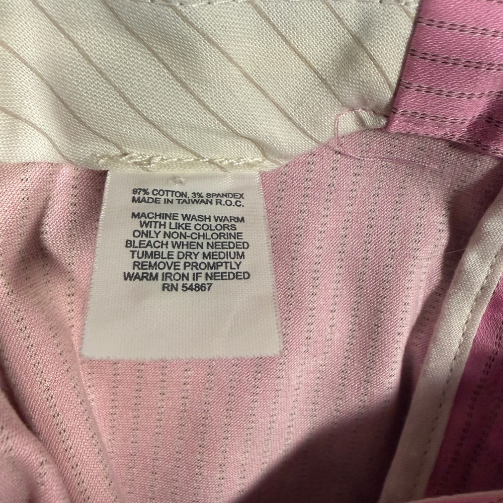 Vintage Y2K Express Editor Pants Womens 0 Pink Pinstripe Low Rise Flare Career - Picture 4 of 8